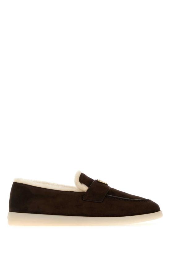 25FW 프라다 삼각 로고 스웨이드 페니 로퍼 2DG124FA0013LRF F0003 BROWN