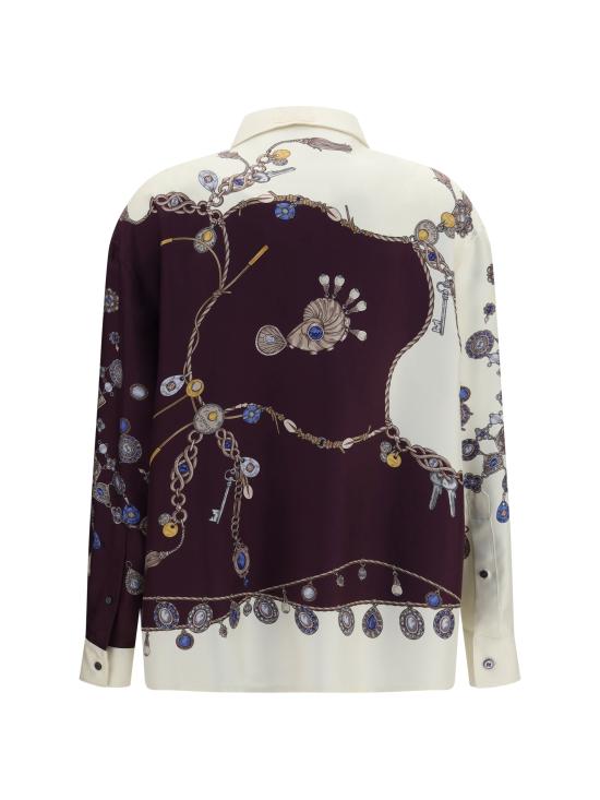 26FW 베르사체 셔츠 10256861A18682 5R880 BURGUNDY WHITE GOLD - VERSACE