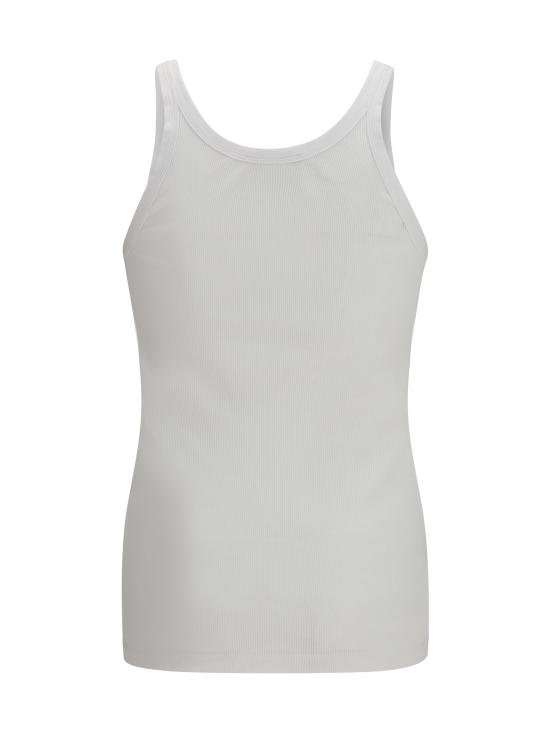 26SS 돌체앤가바나 로고 프린트 코튼 탱크 탑 G8PA8TG7P3I W0800 WHITE - DOLCE & GABBANA