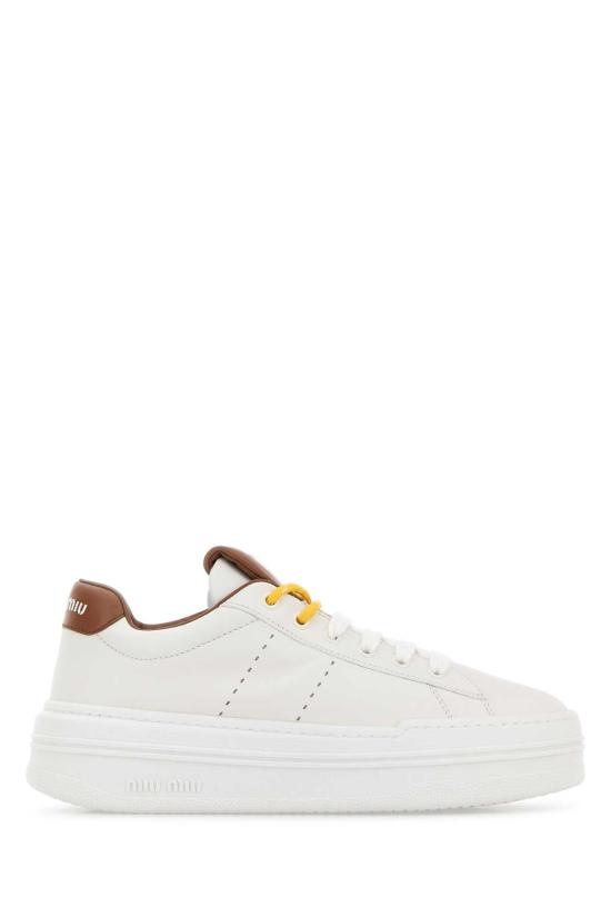 26FW 미우미우 레더 플랫폼 스니커즈 5E710EF0503L48 F0TPR WHITE