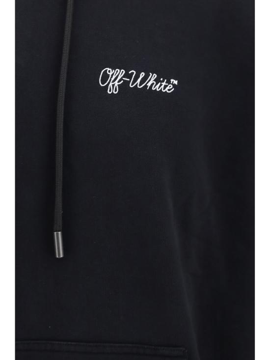 26FW 오프화이트 후드 티셔츠 OMBB085F26FLE00U00 001 BLACK - OFF WHITE