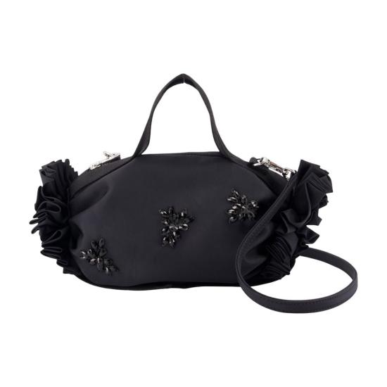 26FW 시몬로샤 더블 리본 나일론 미니 핸드백 SMR026000 BLACK