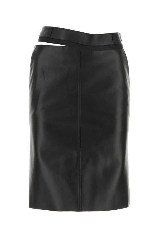  펜디 컷아웃 웨이스트 레더 스커트 FPD774AQ31 F0GME BLACK