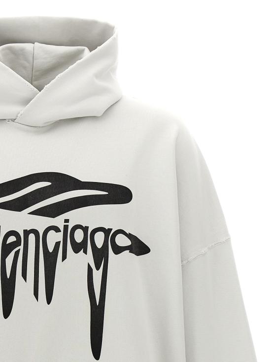  발렌시아가 후드 티셔츠 BA305459BM WHITE - BALENCIAGA