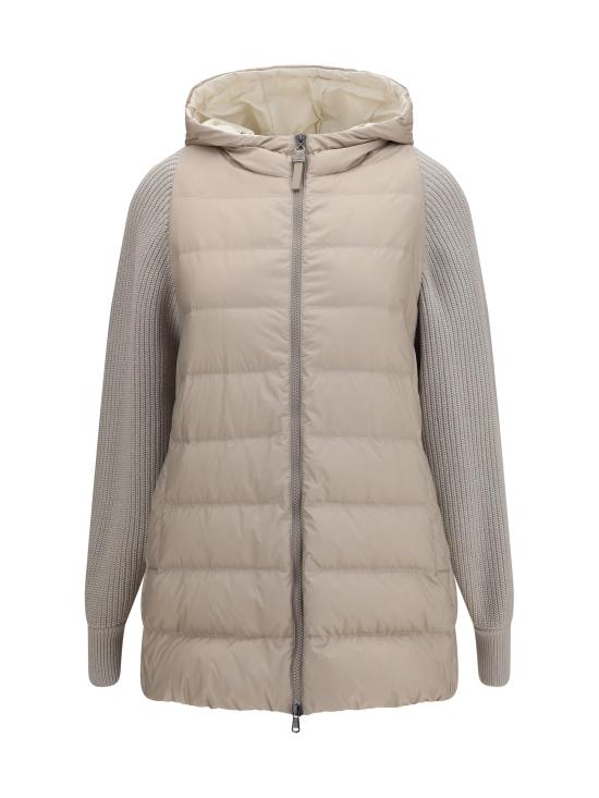 26FW 브루넬로 쿠치넬리 나일론 후드 다운 재킷 MD5987779P C7958 DOVE GREY