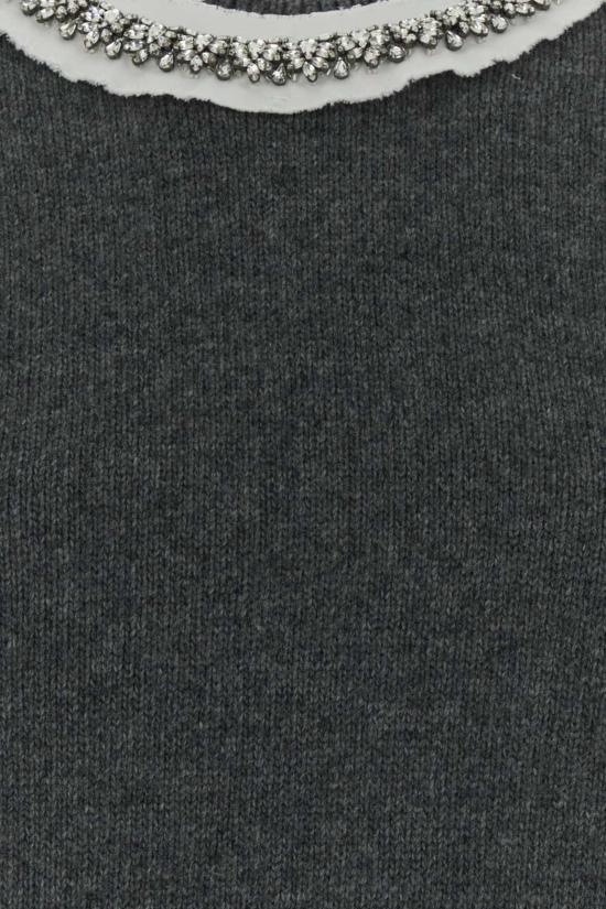 26FW 프라다 아가일 니트 울 폴로 셔츠 P24G3SSOOO6556 F0480 GRAY - PRADA