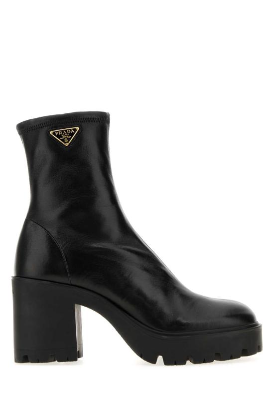 26FW 프라다 스트레치 나파 가죽 앵클 부츠 1T546OF085L68 F0002 BLACK