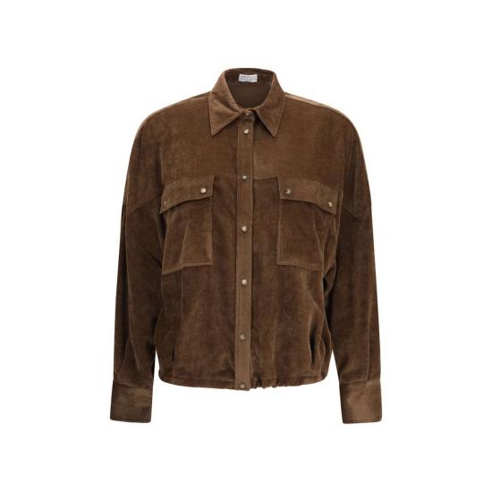 26FW 브루넬로 쿠치넬리 셔츠 BRMG547M1V06C9812BB BROWN