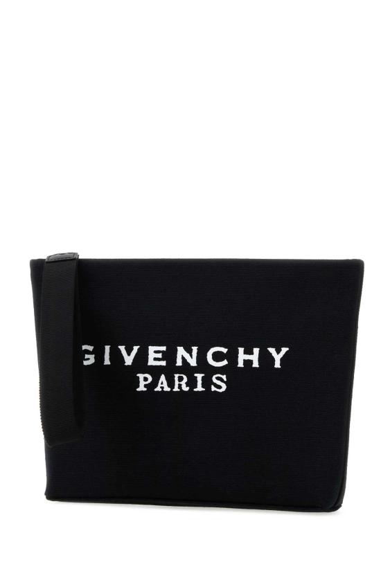 26SS 지방시 로고 프린트 클러치 BB60PNB2DS 001 BLACK - GIVENCHY