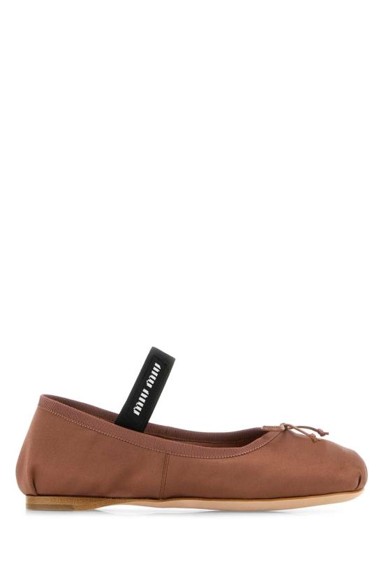  미우미우 사틴 발레리나 5F794DFDX05QU6 F0324 BROWN