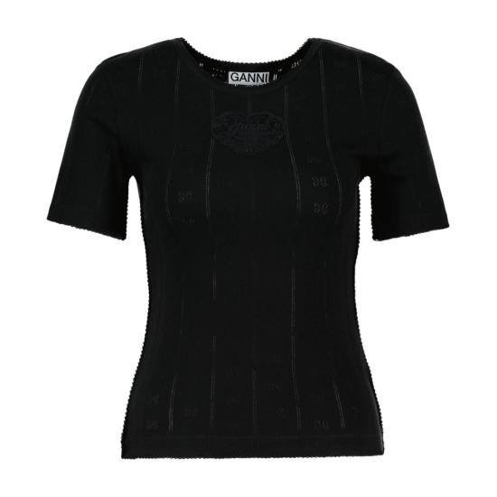 26FW 가니 폴로 티셔츠 CONFIG GAN026016 BLACK - GANNI