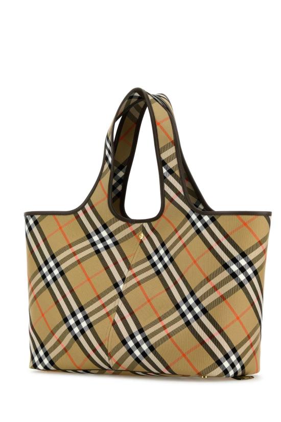  버버리 미디엄 체크 토트 8093976 B9368 BEIGE - BURBERRY