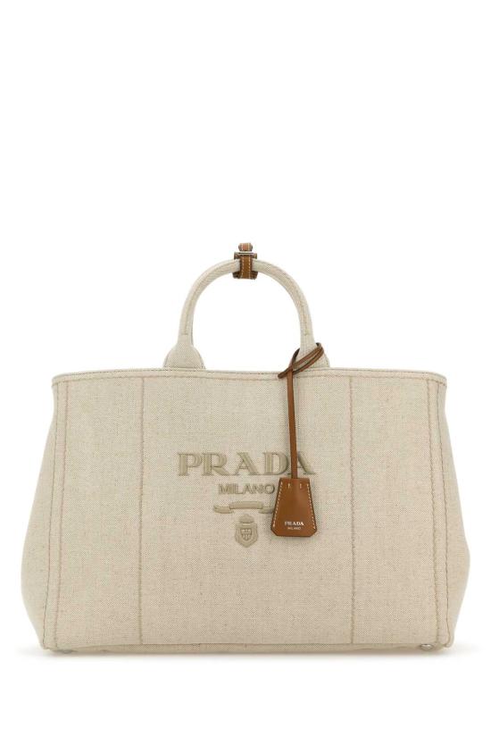 25FW 프라다 자르디니에르 엑스트라 라지 리넨 블렌드 토트백 2VG1312CX9 F0018 BEIGE