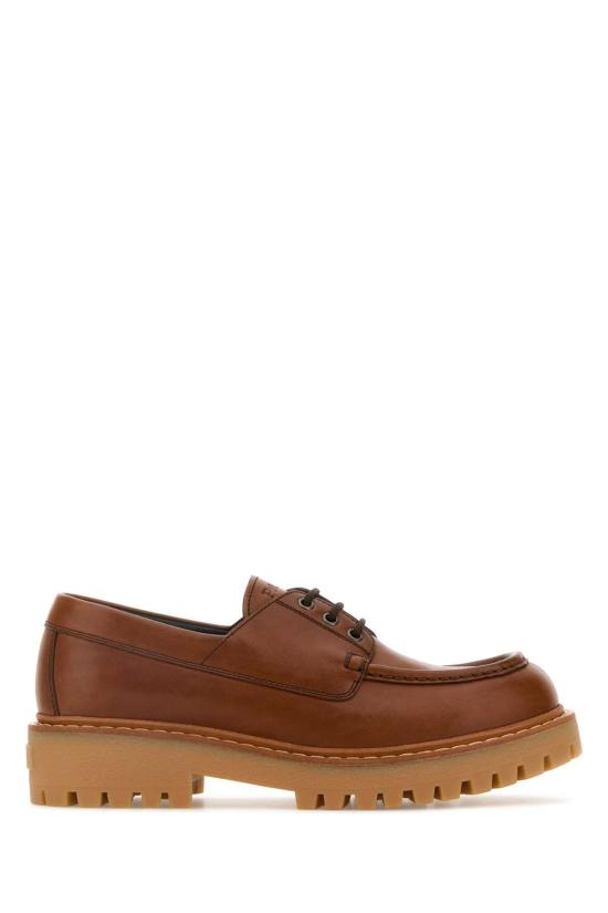 25FW 프라다 러버 솔레이스업 레더 로퍼 2EE416FG000070 F0046 BROWN