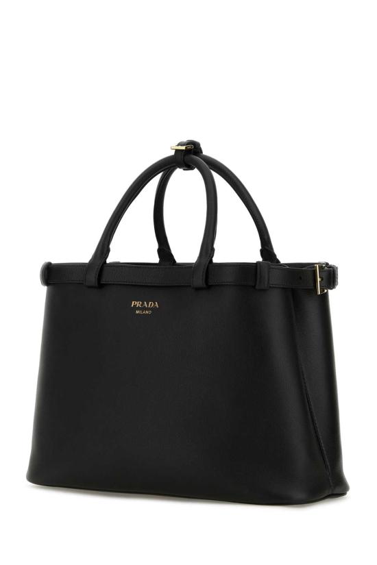  프라다 버클 미디움 레더 핸드백 1BA4172CYS F0002 BLACK - PRADA