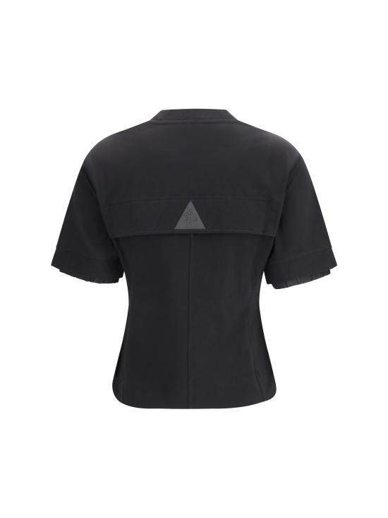 26SS 몽클레어 그레노블 로고 패치 코튼 블렌드 티셔츠 L10988C0000989AW1 999 BLACK - MONCLER