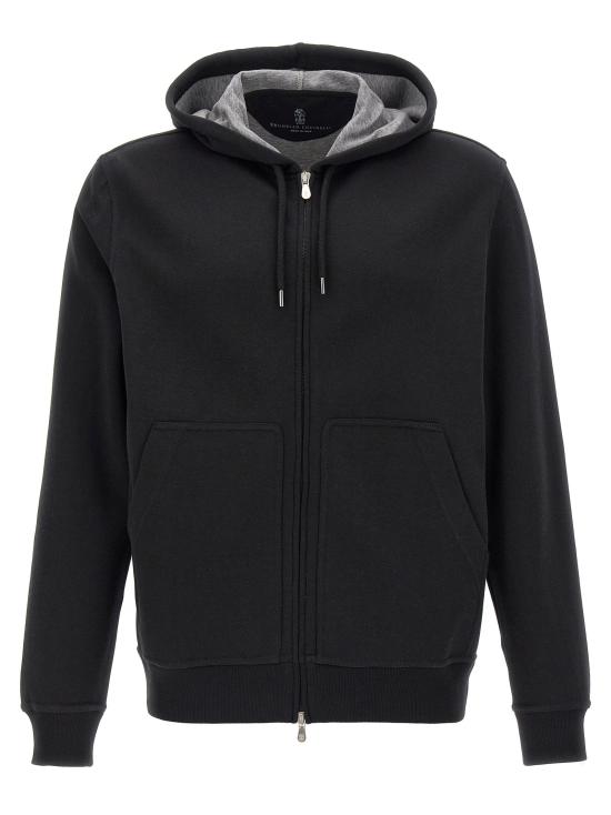 26FW 브루넬로 쿠치넬리 후드 티셔츠 BR306916BM BLACK