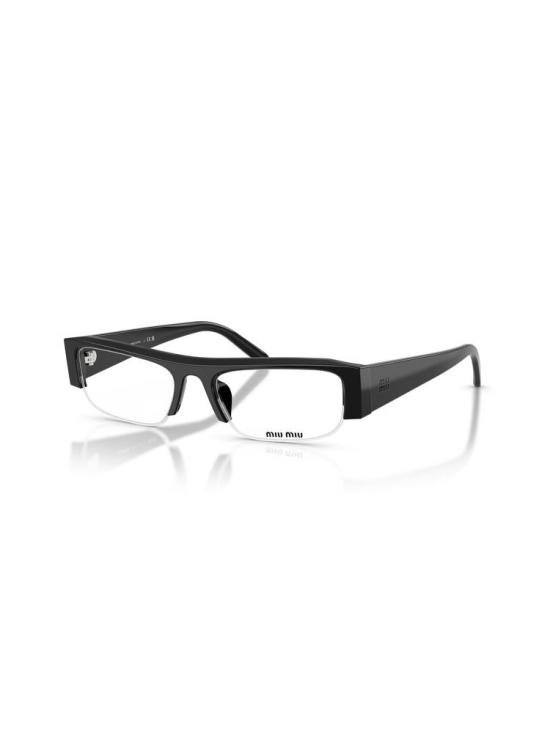 25FW 미우미우 베데트 직사각형 프레임 아이웨어 0MU B07S 16K08N 51 Miu Miu BLACK - MIU MIU