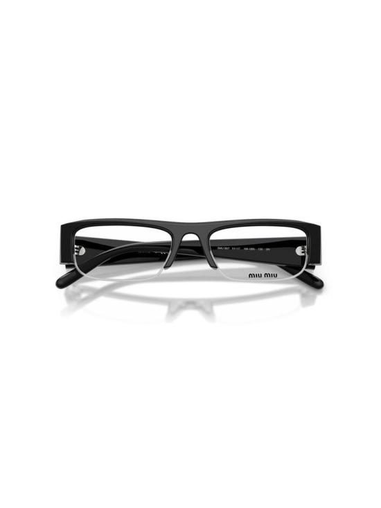 25FW 미우미우 베데트 직사각형 프레임 아이웨어 0MU B07S 16K08N 51 Miu Miu BLACK - MIU MIU