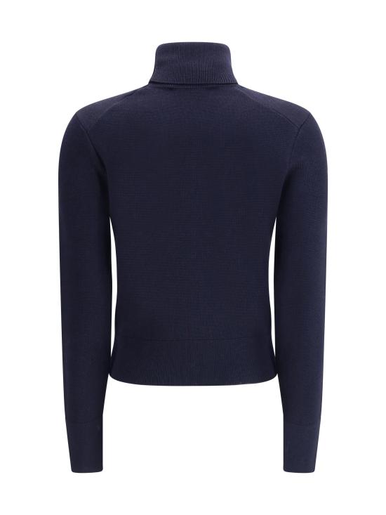 26FW 아미 스몰 하트 로고 울 터틀넥 스웨터 FKS827001 414 NAVY - AMI