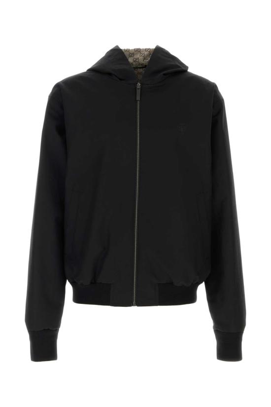 26FW 구찌 체크 코튼 자카드 오버셔츠 재킷 871671ZAUW7 1000 BLACK