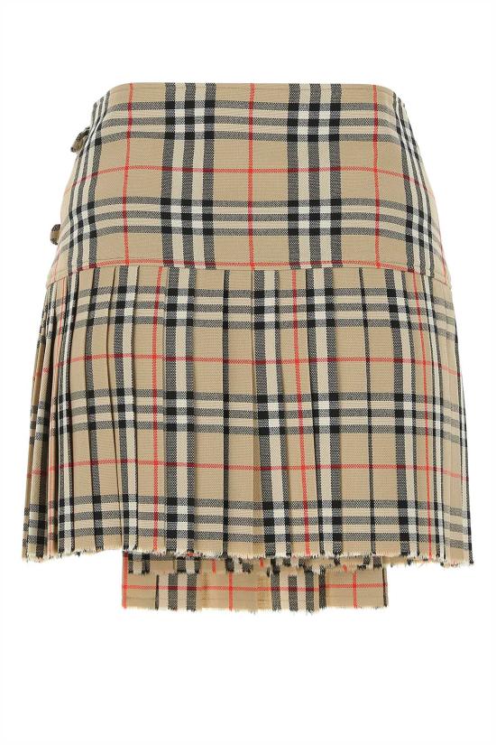26FW 버버리 플리츠 체크 울 미니 킬트 스커트 8025832 A7028 BEIGE - BURBERRY