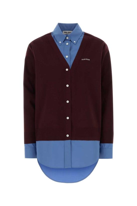 25FW 미우미우 셔츠 MK1962SOOO17HJ F041F BURGUNDY