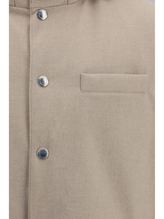 26FW 브루넬로 쿠치넬리 본디드 울 플란넬 디테처블 후드 다운 베스트 MM4701775 CID85 BEIGE - BRUNELLO CUCINELLI