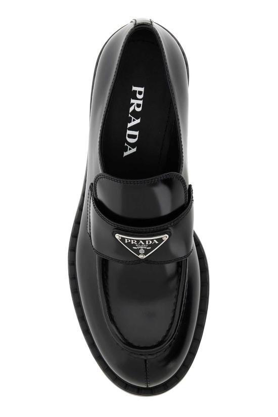  프라다 초콜릿 브러쉬드 레더 로퍼 1D246MFG050ULS F0002 BLACK - PRADA