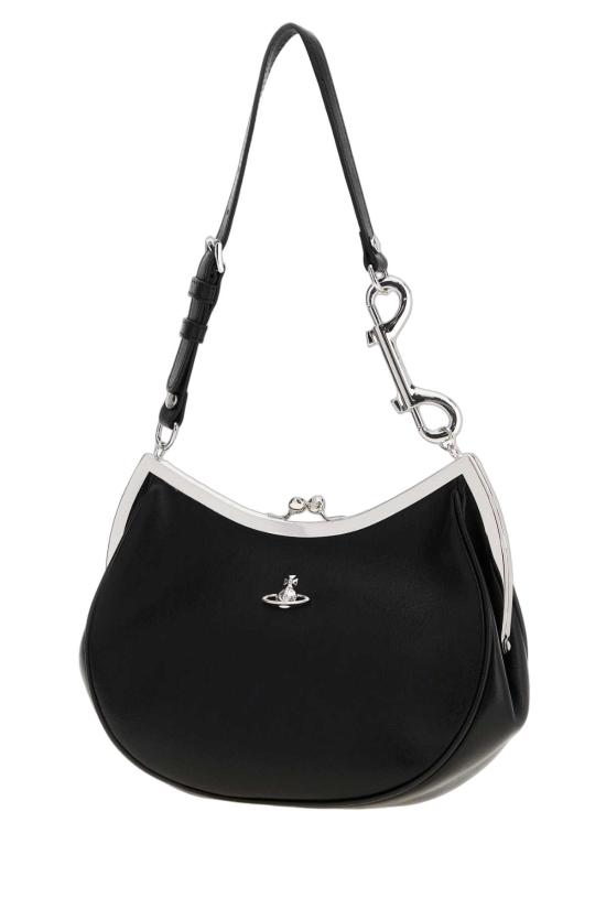 26FW 비비안웨스트우드 카프스킨 스몰 로고 토트백 4B01000PWL00BX N401 BLACK - VIVIENNE WESTWOOD