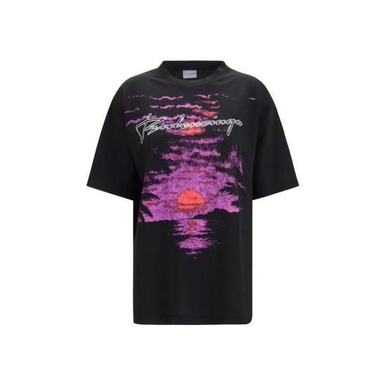 26FW 발렌시아가 폴로 티셔츠 BAA00497TUVO91000BB BLACK