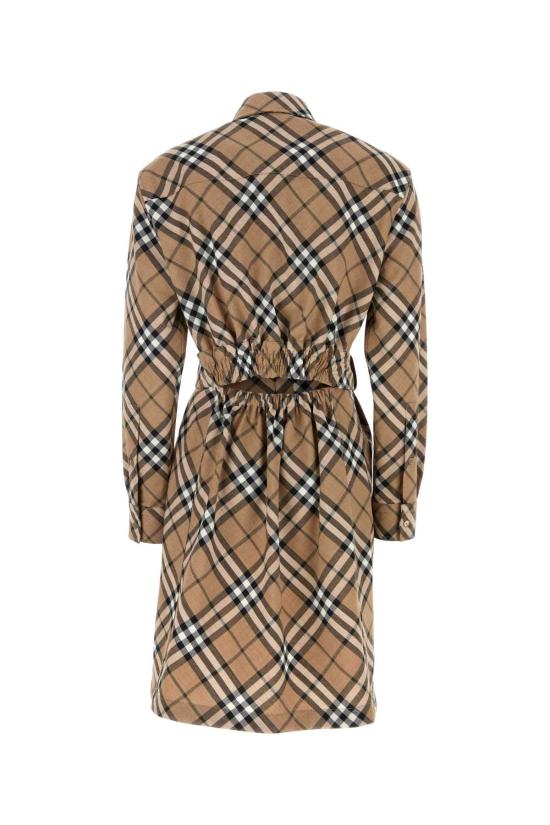 26SS 버버리 체크 울 블렌드 셔츠 드레스 8095080 C1202 BEIGE - BURBERRY