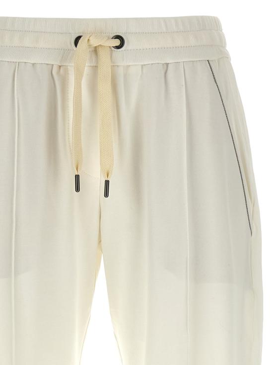 26SS 브루넬로 쿠치넬리 트레이닝/조거 팬츠 BR324282BM WHITE - BRUNELLO CUCINELLI