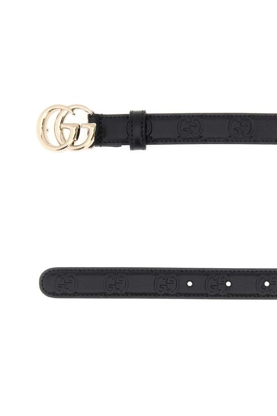  구찌 GG 마몽 씬 벨트 409417AAD5L 1000 BLACK - GUCCI
