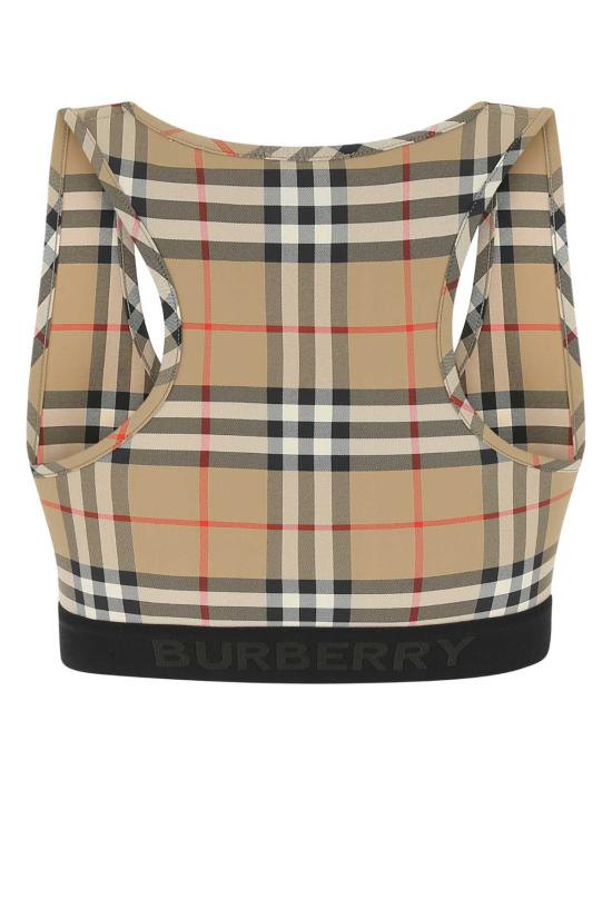  버버리 체크 브라 탑 8049477 A7028 BEIGE - BURBERRY
