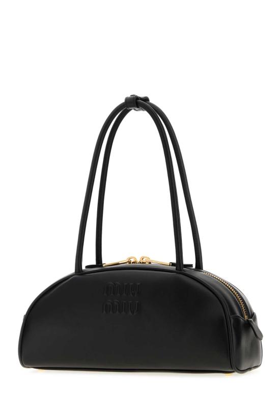 26FW 미우미우 보 레더 미디엄 토트백 5BB1932CRW F0002 BLACK - MIU MIU