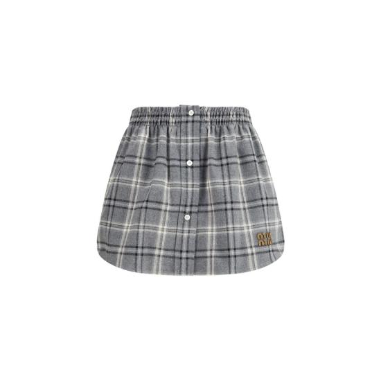 26SS 미우미우 스커트 MIMG2603SOOO1807F0480BB GRAY