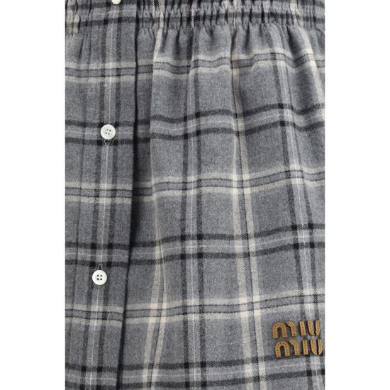 26SS 미우미우 스커트 MIMG2603SOOO1807F0480BB GRAY - MIU MIU
