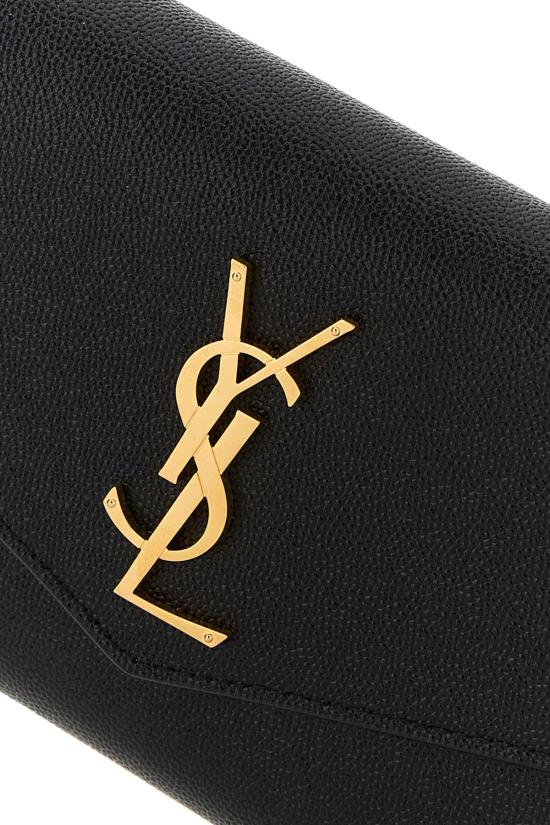  생로랑 그레인 레더 업타운 체인 지갑 6077881GF0J 1000 BLACK - SAINT LAURENT