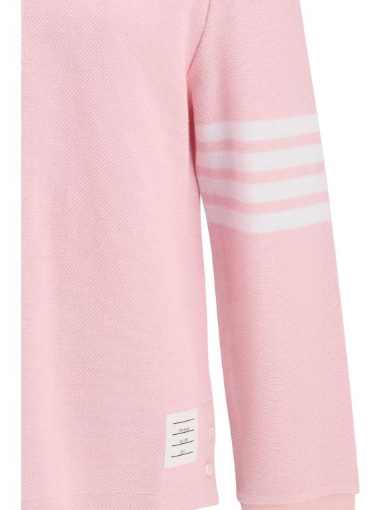 26FW 톰브라운 텍스쳐드 피케 4바 롱슬리브 폴로셔츠 MJP234AJ0248 680 PINK - THOM BROWNE
