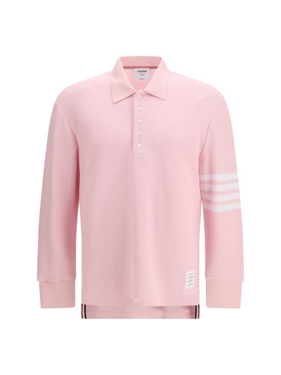 26FW 톰브라운 텍스쳐드 피케 4바 롱슬리브 폴로셔츠 MJP234AJ0248 680 PINK
