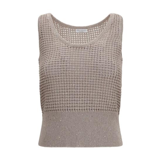 26SS 브루넬로 쿠치넬리 민소매 티셔츠 BRMDV762110C069BB BEIGE