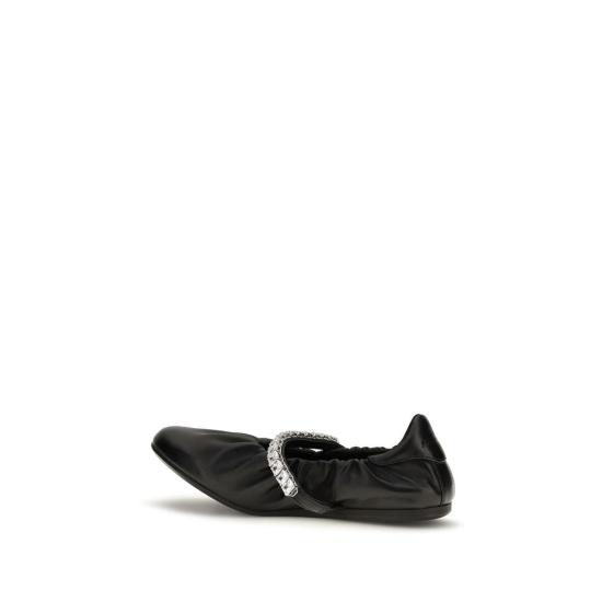 26FW 지미추 플랫 슈즈 JIJ000184178XBLACKCRYSBB - JIMMY CHOO