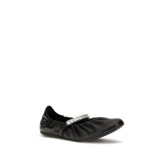 26FW 지미추 플랫 슈즈 JIJ000184178XBLACKCRYSBB - JIMMY CHOO