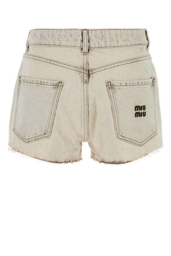 26SS 미우미우 데님 숏팬츠 GWP602SOOO183T F0009 WHITE - MIU MIU