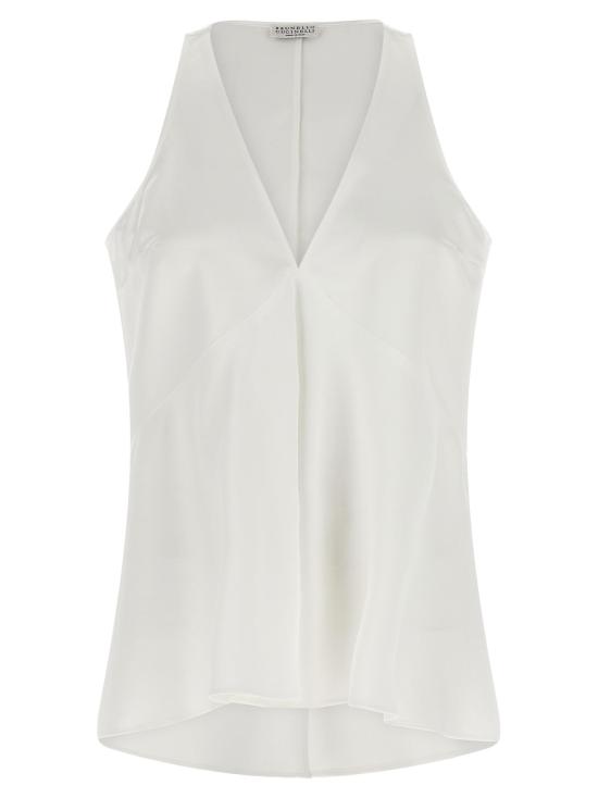 26SS 브루넬로 쿠치넬리 민소매 티셔츠 BR338396BM WHITE