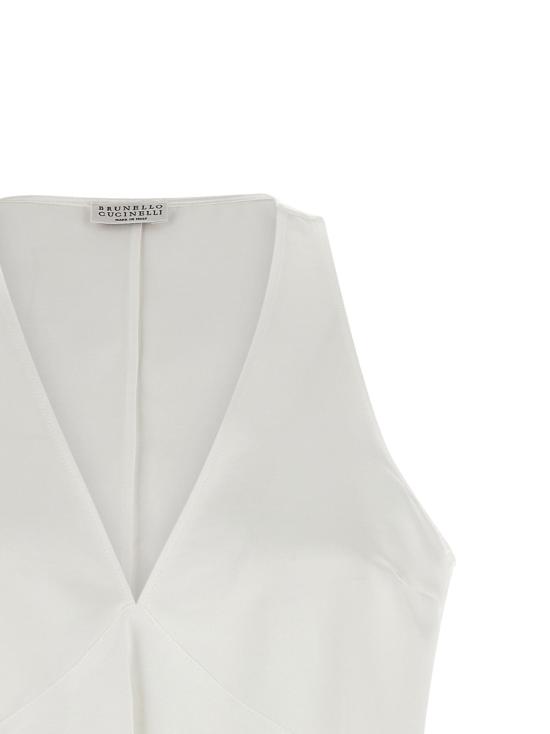 26SS 브루넬로 쿠치넬리 민소매 티셔츠 BR338396BM WHITE - BRUNELLO CUCINELLI
