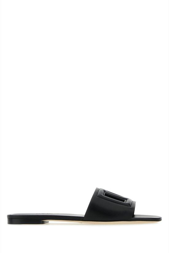  돌체앤가바나 DG 로고 카프스킨 슬리퍼 CQ0436AY329 80999 BLACK