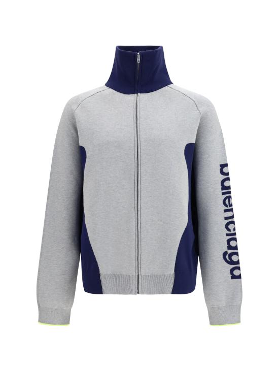 26FW 발렌시아가 바디스 니트 집업 카디건 A000GVT3459 1223 GREY NAVY