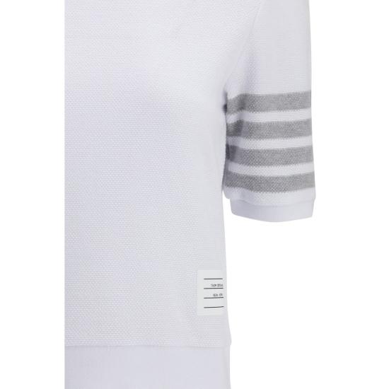 26SS 톰브라운 폴로 티셔츠 THFJS222AJ0248100BB WHITE - THOM BROWNE